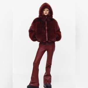 H&M Deep Red Teddy Jacket